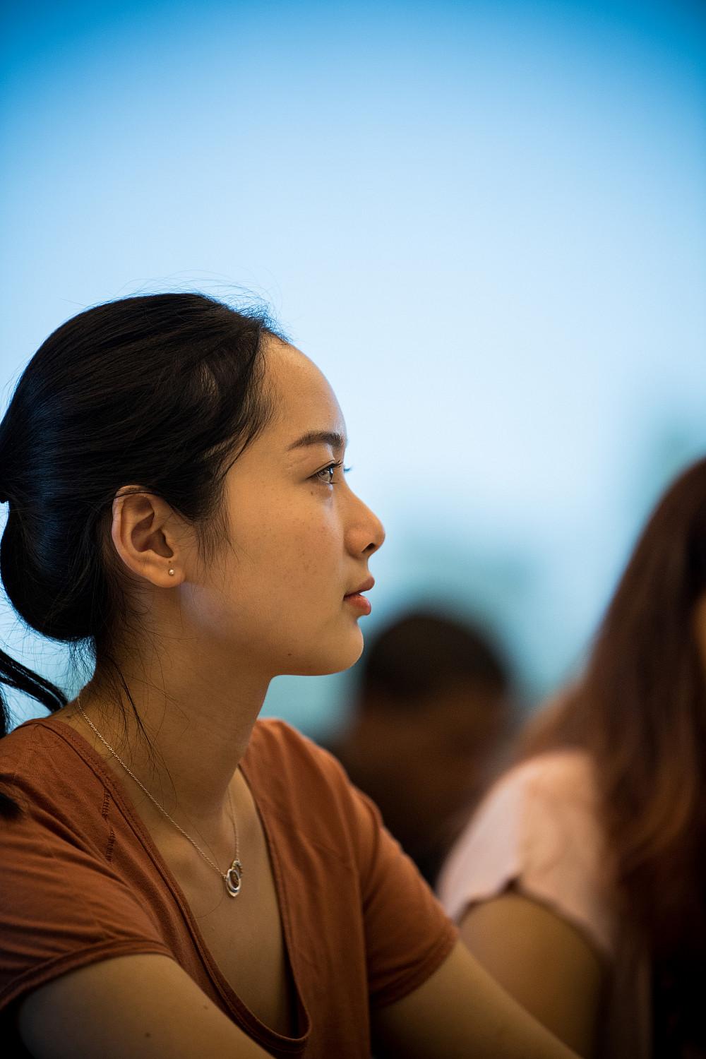 Student attending an economics class.